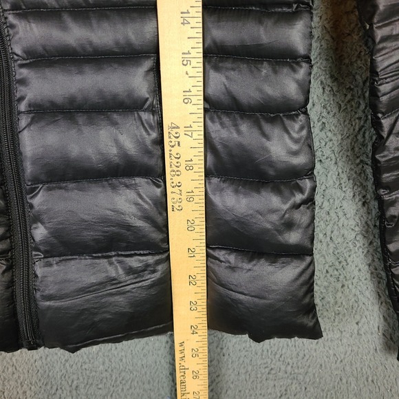 Ana Down Jacket Womens Small Black Puffer Coat Panel Lightweight Outdoor Hooded - Picture 6 of 7